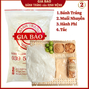 Bánh Tráng Muối Nhuyễn Cao Cấp Hành Phi Túi 350g Làm Từ Bánh Tráng Phơi Sương Cao Cấp Thương Hiệu Bánh Tráng Gia Bảo
