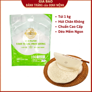 Bánh tráng phơi sương Túi 1KG cao cấp dẻo mềm ngon thương hiệu đẳng cấp hàng đầu bánh tráng Gia Bảo